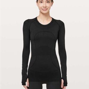 Black Long Sleeve lululemon swiftly tech Women's size 8
